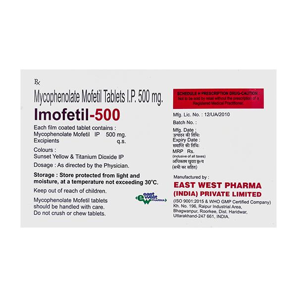 Imofetil 500mg Tablet 10'S - Auto Immune Disease-Imm