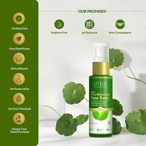 Lotus Botanicals CICA Pore Minimizing Face Toner, Enhances Skin Radiance, For All Skin Types 50 ml - Toners