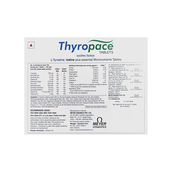 THYROPACE GLUTEN FREE Tablet 15's - Supplements-Vam