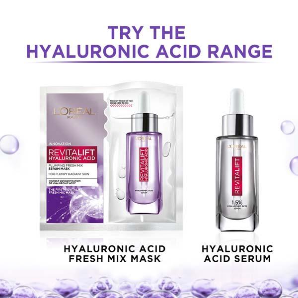 L'Oreal Paris Revitalift Hyaluronic Acid Fresh Mix Serum Sheet Mask Pack of 5 Combo 165 gm - Face Serum