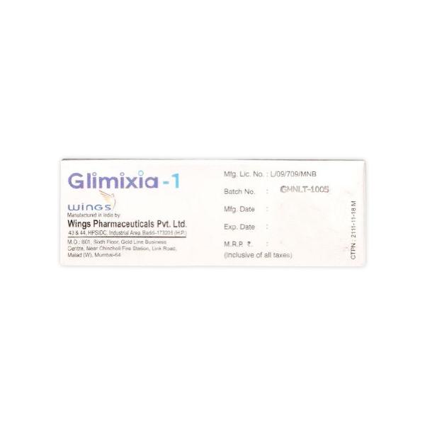 Glimixia 1mg Tablet 10'S - Diabetes-Ant