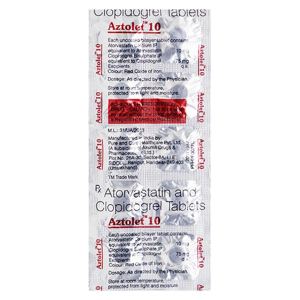 Aztolet 10mg Tablet 10'S - High Cholesterol-Dys
