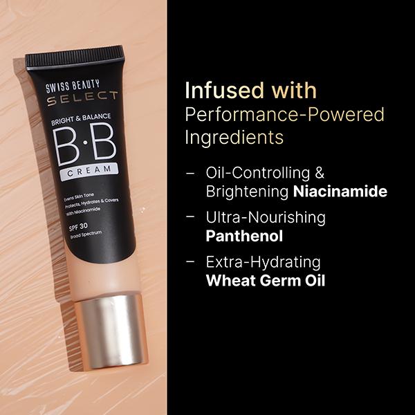 Swiss Beauty Select Bright and Balance Multifunctional Bb Cream With Spf 30 Milkshake 30 gm - Foundation