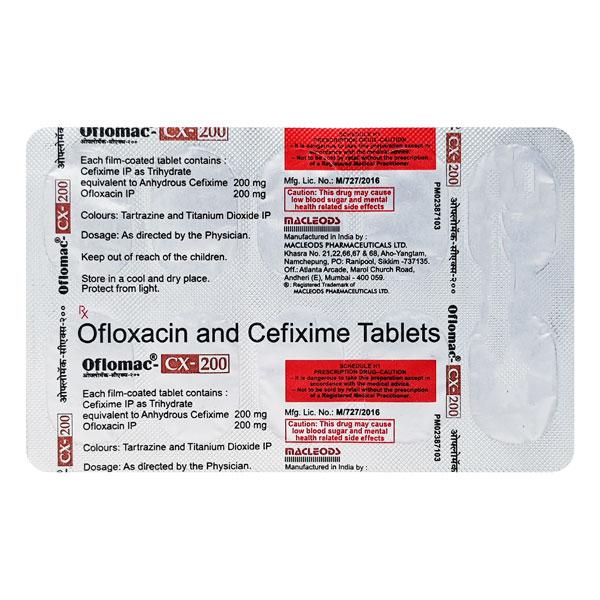Oflomac CX 200mg Tablet 10'S - Bacterial Infections-Cep
