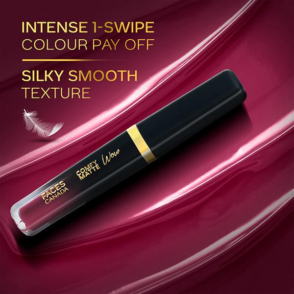 Faces Canada Comfy Matte Wow Liquid Lipstick - Plum Passion 04 3.8 ml - Liquid Lipsticks