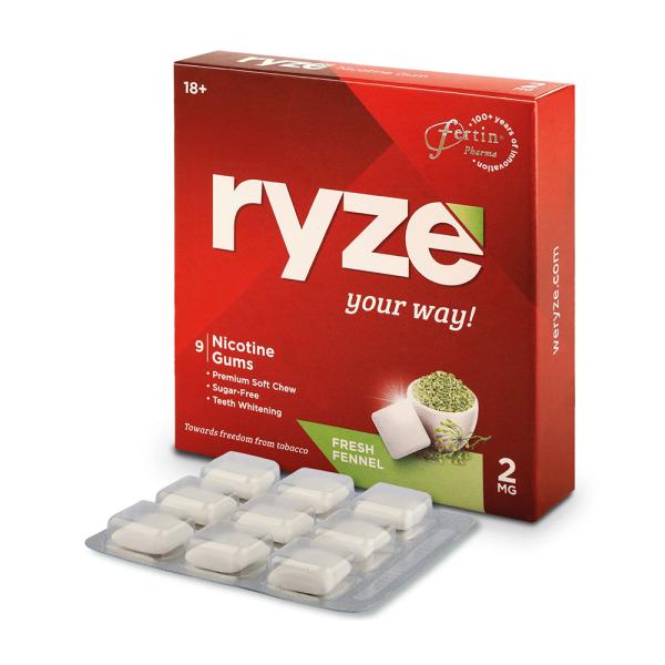 Netmeds | Ryze 2 mg Nicotine Gums - Fresh Fennel 9's