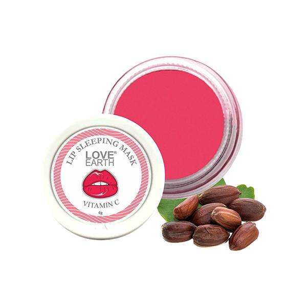 Netmeds | Love Earth Lip Sleeping Mask with Vitamin C & Essential Oils for Soft, Long-Losting, Moisturised & Supple Lips 8 gm