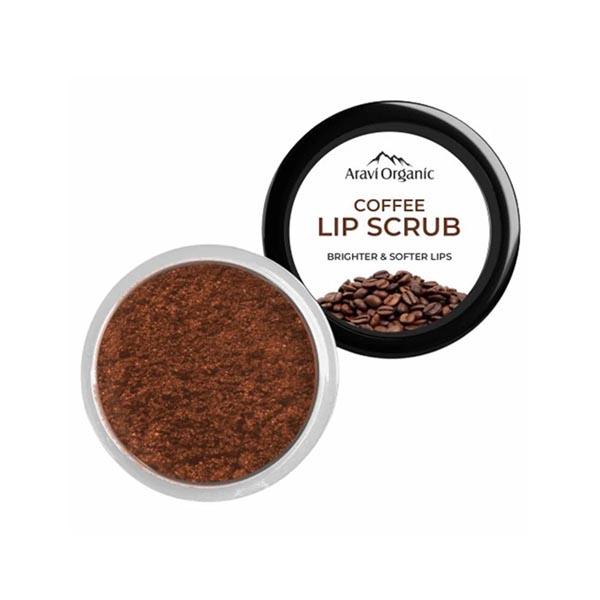 Netmeds | Aravi Organic Coffee Lip Lightening Scrub Balm For Dark,Chapped and Pigmented Lips 15 gm