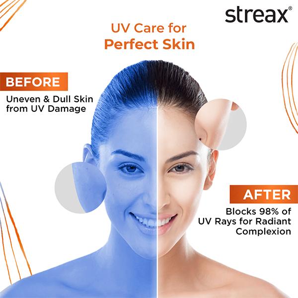 Streax Sunscreen Stick SPF 60 PA++++, UV Care Hyaluronic Acid & Ceramides Serum complex 20 g - Face Sunscreen