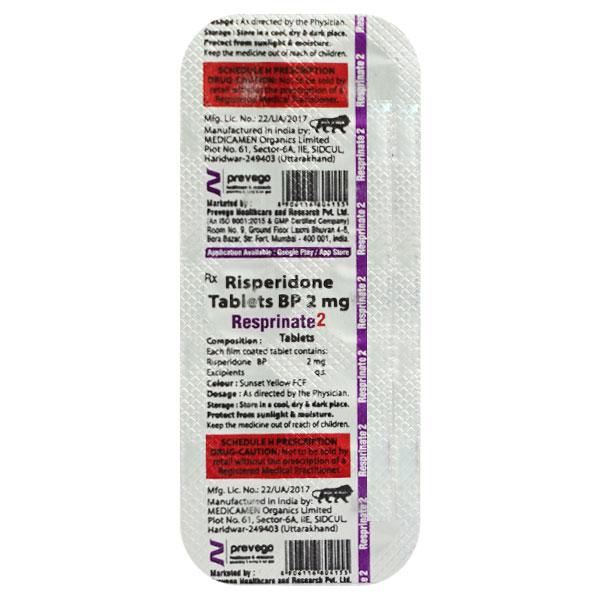 RESPRINATE 2 Tablet 10's - Schizophrenia-Aps