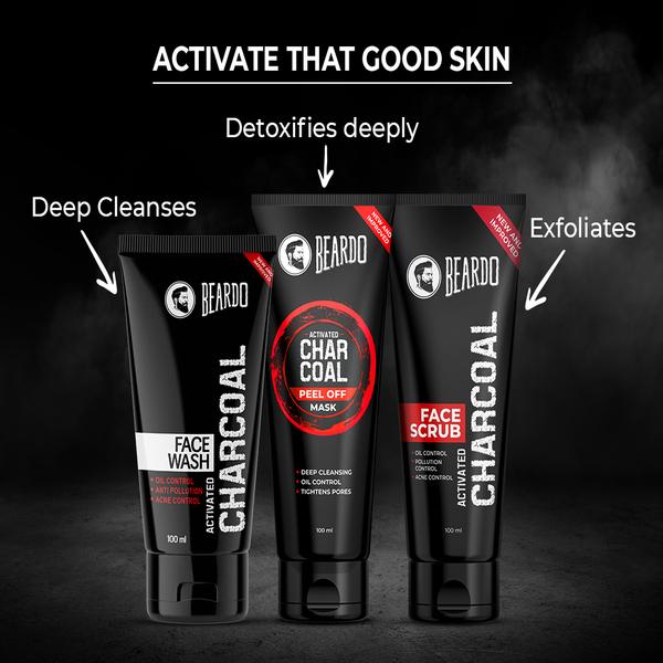 Beardo Activated Charcoal Face Scrub 100 gm - Face Scrubs