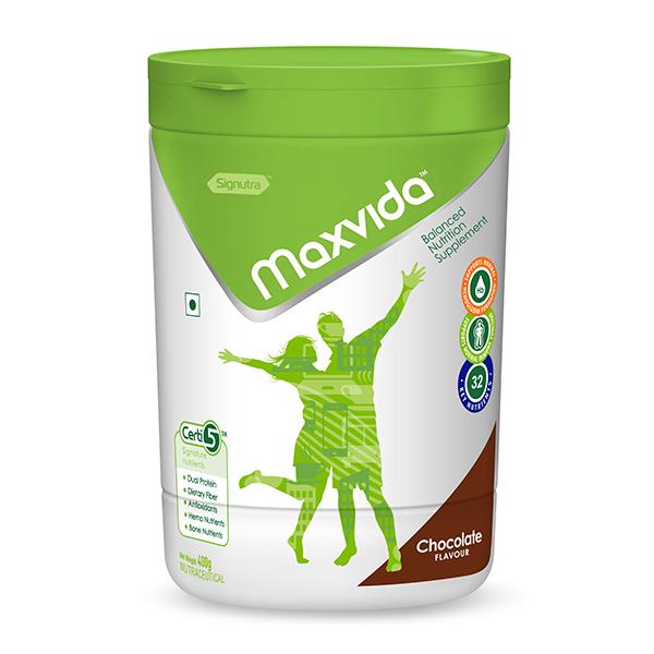 Netmeds | Maxvida Wholesome Daily Nutrition For Adult Jar - Chocolate Flavour 400 g