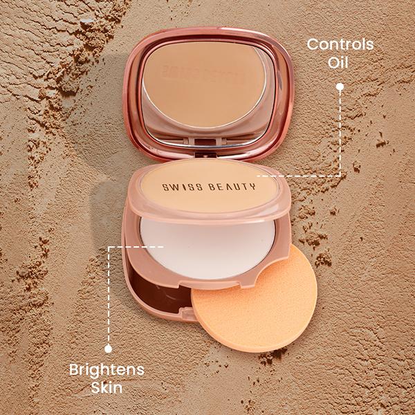 Swiss Beauty Matte & Set Duo Compact-Honey 10 gm - Compact Powder