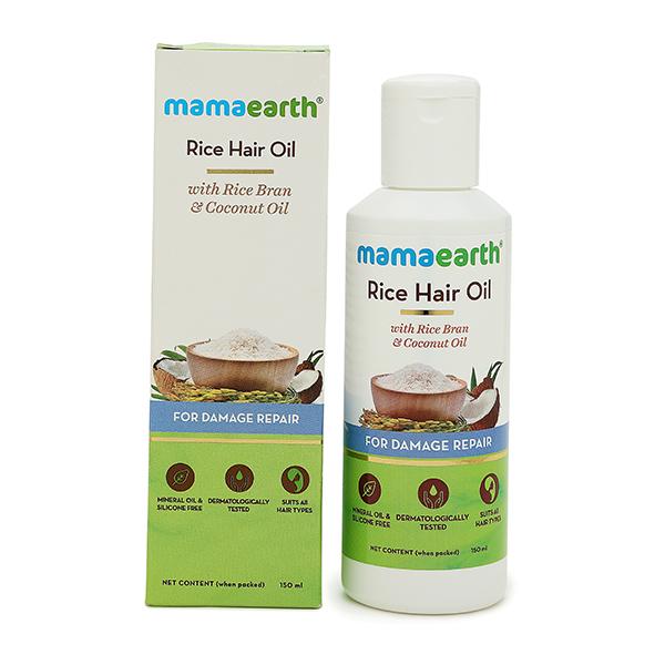 Netmeds | Mamaearth Rice Hair Oil For Damage repair With rice Bran & Coconut oil 150ml