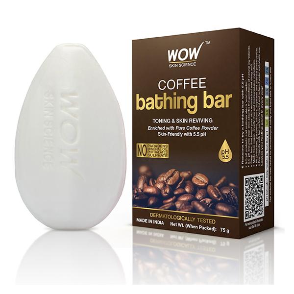 WOW Skin Science Coffee Bathing Bar Skin-Friendly with 5.5 pH 75 gm - Soaps