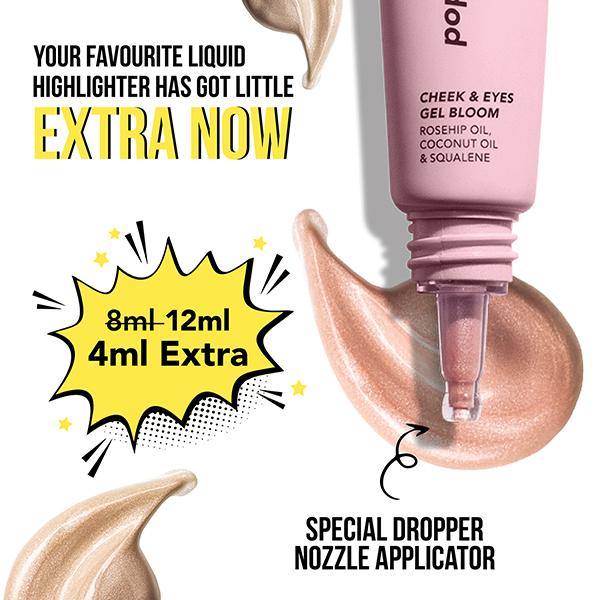 Blue Heaven Pop and Glow Cheek and Eyes Gel Bloom Highlighter, Silver Pink 12 ml - Highlighters & Illuminators