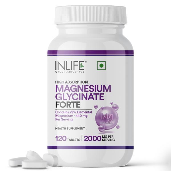 INLIFE Magnesium Glycinate Forte 2000 mg Tablet 120's - Calcium And Minerals