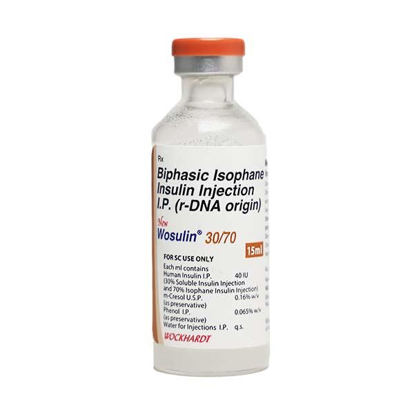 WOSULIN NEW 30/70 40IU Injection 15ml - Diabetes-Ins