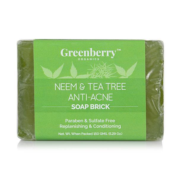 Greenberry Organics Anti-Acne Soap Brick - Neem & Tea Tree 150 gm