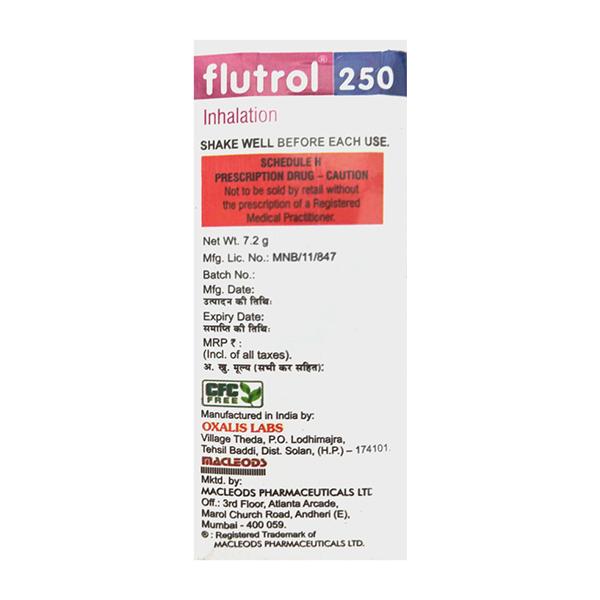 FLUTROL 250 WITH DOSE COUNTER Inhaler 120md - Asthma/COPD-Ast