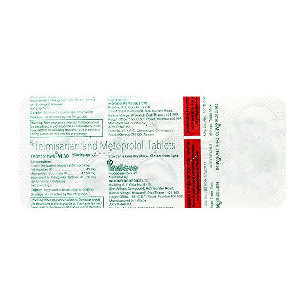 Telmichek M 50mg Tablet 10'S - Hypertension-Bet