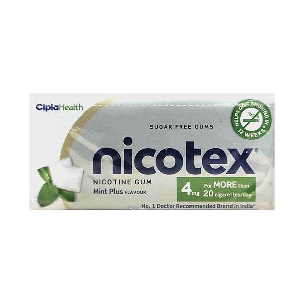 Netmeds | NICOTEX 4MG SUGAR FREE MINT PLUS FLAVOUR Gum 30's