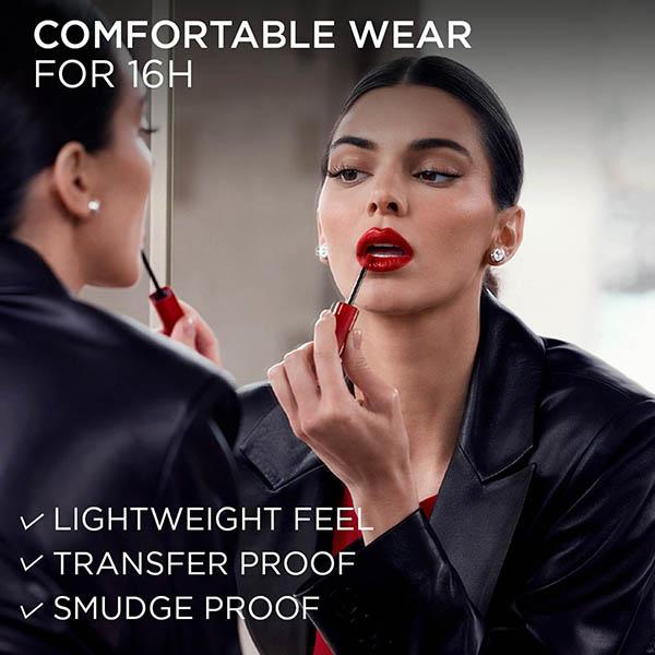 Loreal Paris Infallible Laque Resistance Lacquer-Like Shine, 16H Longwear, 520 Berry Bordeaux 4 ml - Liquid Lipsticks
