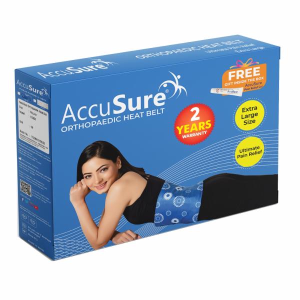 Netmeds | AccuSure Orthopaedic Fast Heating Belt - Blue (Regular) 1's