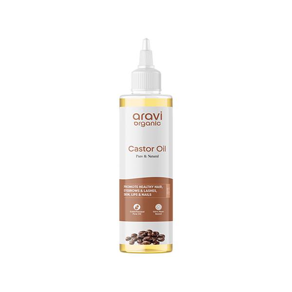 Netmeds | Aravi Organic 100% Pure and Natural Cold Pressed Castor Carrier Hair Oil 200 ml