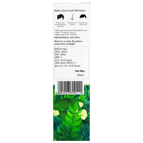 Kapiva Hair Rituals Grey Control Hair Oil - Curry Leaf 200 ml - Hair Oils