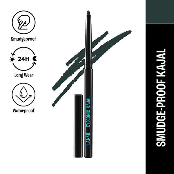 Lakme 9 to 5 Eyeconic Kajal, Smudgeproof, Waterproof, lasts 24 Hrs, Regal Green, 0.35gm - Kajal & Kohls