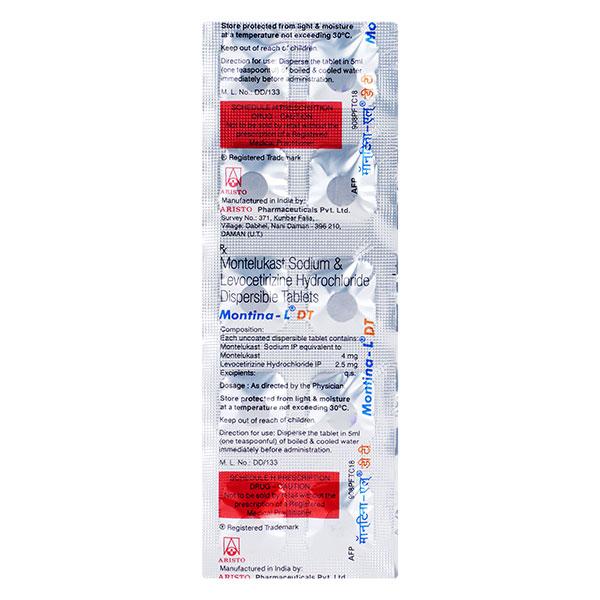 Montina L DT  Tablet 10'S - Asthma/COPD-Ast