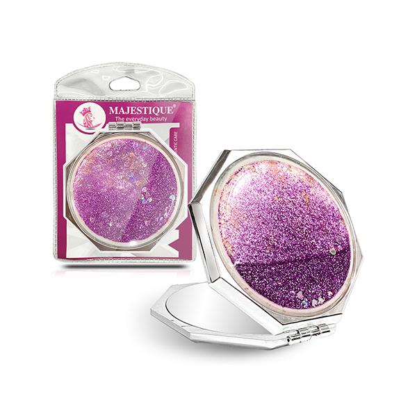 Netmeds | Majestique Dual Side Hexaglitter Pocket Mirror, Distortion-Free, Compact Folding - Multicolor 1's