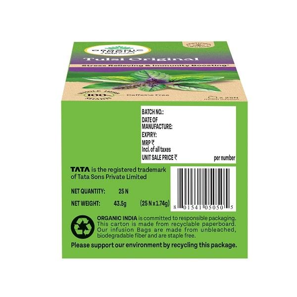 Organic India Tulsi Original Tea Bags 25's - Teas
