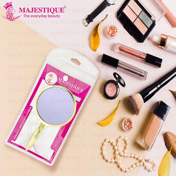 Majestique Handheld Mirror With Handle, Perfect for Vanity, Decorative and Travel Use - Multicolor 1's - Others