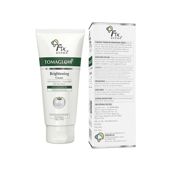 Fixderma Tomaglow Brightening Face Cream with White Tomato Extract, Excutin 4MSK with 2% Alpha Arbutin 4% Niacinamide 50 gm - Face Moisturizers