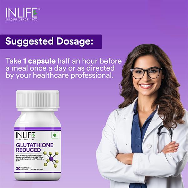 INLIFE Glutathione Reduced Vegetarian Capsules 30's - Multi-Vitamins