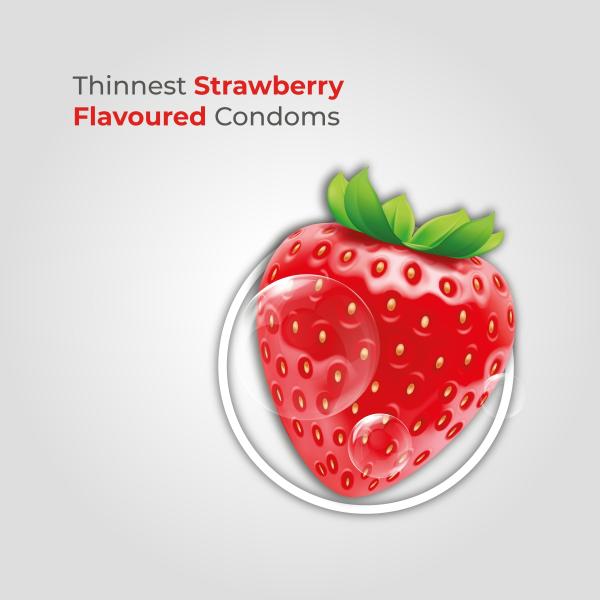 Skore Nothing Condoms - Strawberry 10's - Plain/Flavoured Condoms