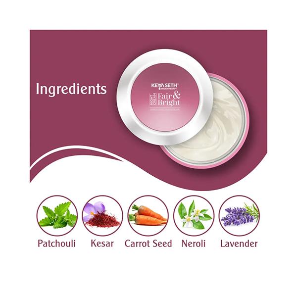 Keya Seth Aromatherapy Fair & Bright Night Cream For Brighter Skin 50 gm - Night Cream