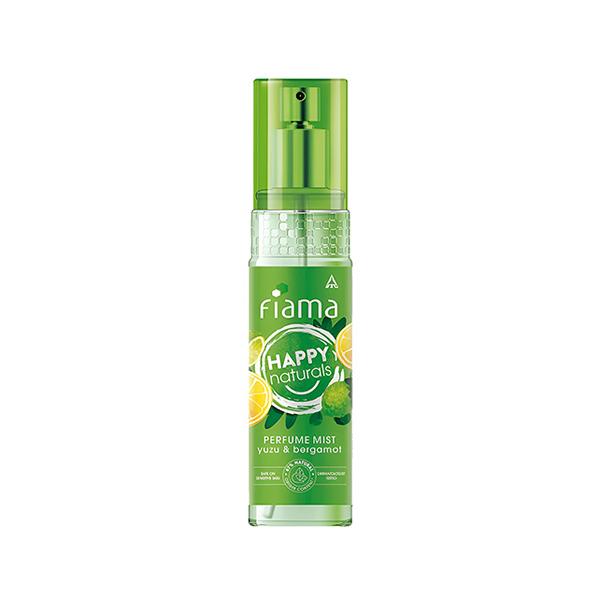 Fiama Happy Naturals Perfume Mists, Yuzu and Bergamot with Citrus and Aromatic Notes Long Lasting Fragrance 120 ml - Body Mist/Spray