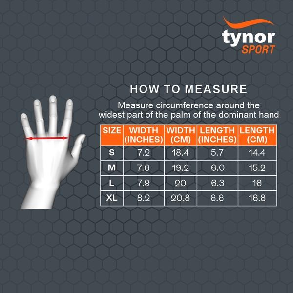 Tynor Sport Grip Gym Gloves with Support - Black & Orange (L) 1's - Gym Accessories