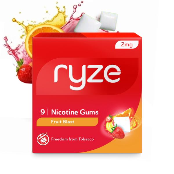 Netmeds | Ryze 2 mg Nicotine Gums - Fruit Blast 9's