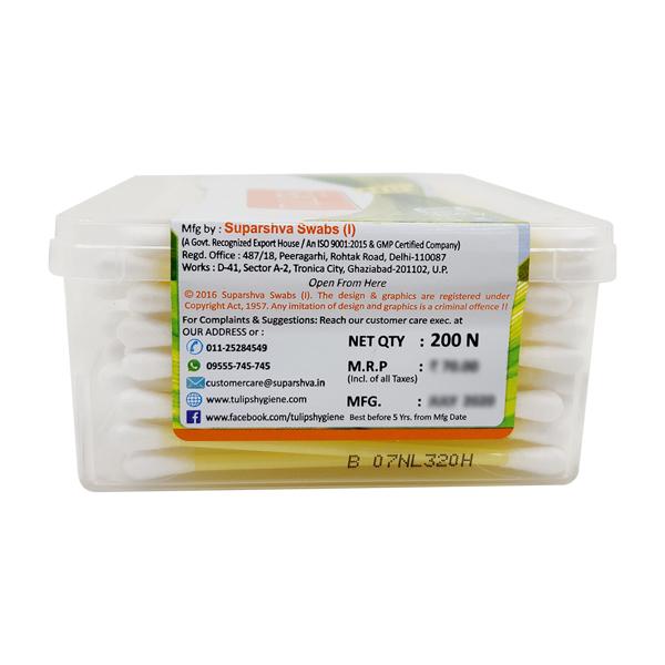 Tulips Cotton Swabs - Flat Box 200's - Cotton Buds & Balls