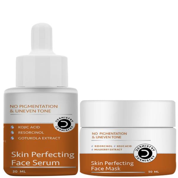 Netmeds | Dermistry No Pigmentation Kojic Acid Skin Perfecting Face Mask 50 ml + No Pigmentation Kojic Acid Skin Perfecting Face Serum 30 ml