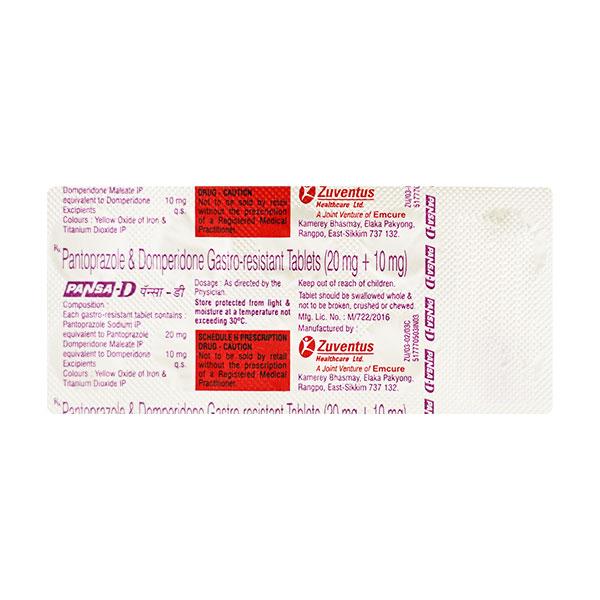 PANSA D TABLET 10'S - Ulcer/Reflux/Flatulence-Aaa