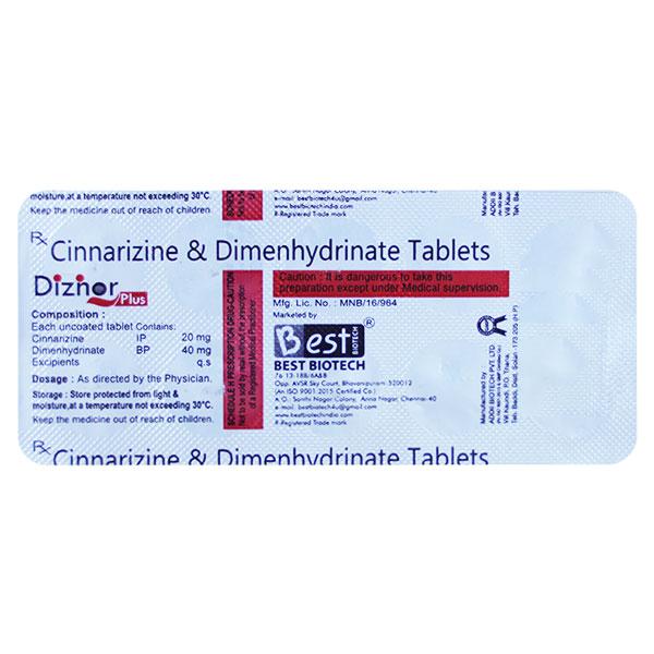 DIZNOR PLUS Tablet 10's - Vertigo-Ant