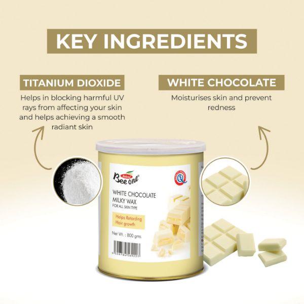 Bee One White Chocolate Milky Wax Shaving & Hair Removal 800 gm - Shaving & Hair Removal