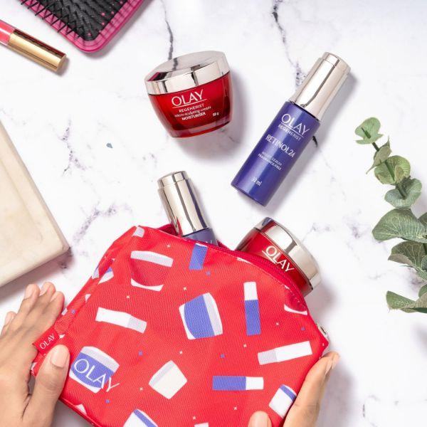 Olay Regenerist Micro-Sculpting Cream 50gm and Retinol 24 Night Serum 30ml - Round The Clock Skincare 1's - Face Gels
