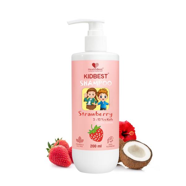 Netmeds | HealthBest Kidbest Shampoo - Strawberry (3-13 Yrs) 200 ml