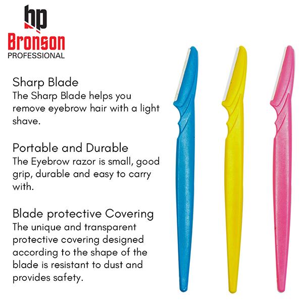 Bronson Professional Eyebrow and Face Razor (Pack of 3) 1's - Eyebrow Pencils & Enhancers